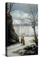 Couple on the Road in the Middle of Winter, 18Th Century (Oil on Canvas)-Francesco Foschi-Stretched Canvas