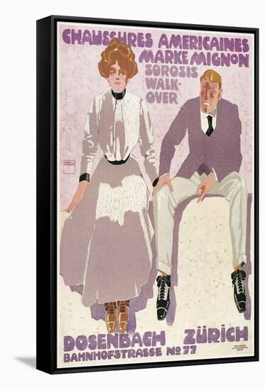 Couple on Wall, Shoe Ad-null-Framed Stretched Canvas