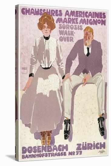 Couple on Wall, Shoe Ad-null-Stretched Canvas