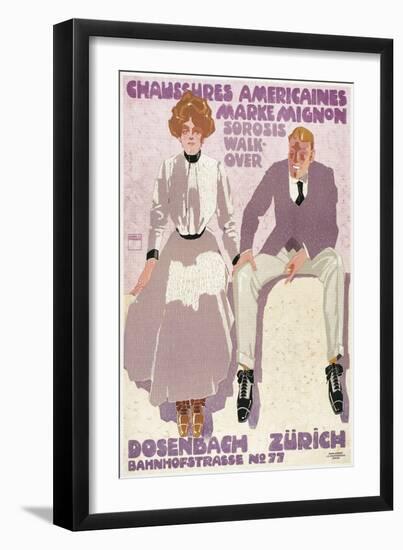 Couple on Wall, Shoe Ad-null-Framed Art Print