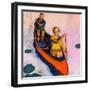 "Couple Paddling Caone,"August 1, 1929-McClelland Barclay-Framed Giclee Print