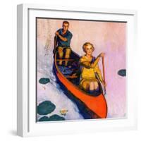 "Couple Paddling Caone,"August 1, 1929-McClelland Barclay-Framed Giclee Print