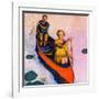 "Couple Paddling Caone,"August 1, 1929-McClelland Barclay-Framed Giclee Print