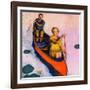 "Couple Paddling Caone,"August 1, 1929-McClelland Barclay-Framed Giclee Print