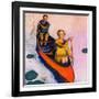 "Couple Paddling Caone,"August 1, 1929-McClelland Barclay-Framed Giclee Print