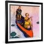 "Couple Paddling Caone,"August 1, 1929-McClelland Barclay-Framed Giclee Print