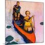 "Couple Paddling Caone,"August 1, 1929-McClelland Barclay-Mounted Giclee Print