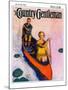 "Couple Paddling Caone," Country Gentleman Cover, August 1, 1929-McClelland Barclay-Mounted Giclee Print