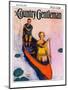 "Couple Paddling Caone," Country Gentleman Cover, August 1, 1929-McClelland Barclay-Mounted Premium Giclee Print