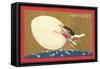 Couple Pushing Giant Easter Egg-null-Framed Stretched Canvas