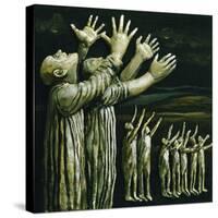 Couple Reaching Up, 1981-Evelyn Williams-Stretched Canvas