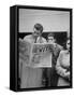 Couple Reading Newspaper Account of the Death of Evita Peron at 33 from Cancer-Alfred Eisenstaedt-Framed Stretched Canvas