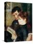 Couple Reading-Pierre-Auguste Renoir-Stretched Canvas