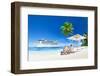 Couple Relaxing in Beach Chair at Beach with 3D Cruise Ship-Rawpixel-Framed Photographic Print