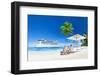 Couple Relaxing in Beach Chair at Beach with 3D Cruise Ship-Rawpixel-Framed Photographic Print