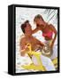 Couple Relaxing on Beach with Lounge Chairs-Bill Bachmann-Framed Stretched Canvas