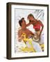 Couple Relaxing on Beach with Lounge Chairs-Bill Bachmann-Framed Photographic Print