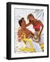 Couple Relaxing on Beach with Lounge Chairs-Bill Bachmann-Framed Photographic Print