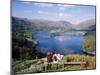 Couple Resting on Bench, Viewing the Lake at Grasmere, Lake District, Cumbria, England, UK-Nigel Francis-Mounted Photographic Print