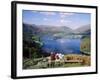 Couple Resting on Bench, Viewing the Lake at Grasmere, Lake District, Cumbria, England, UK-Nigel Francis-Framed Photographic Print