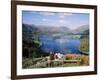 Couple Resting on Bench, Viewing the Lake at Grasmere, Lake District, Cumbria, England, UK-Nigel Francis-Framed Photographic Print