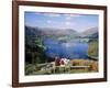 Couple Resting on Bench, Viewing the Lake at Grasmere, Lake District, Cumbria, England, UK-Nigel Francis-Framed Photographic Print