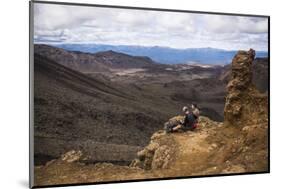 Couple Resting on the Tongariro Alpine Crossing, Tongariro National Park-Matthew Williams-Ellis-Mounted Photographic Print