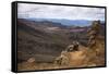 Couple Resting on the Tongariro Alpine Crossing, Tongariro National Park-Matthew Williams-Ellis-Framed Stretched Canvas