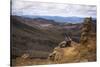 Couple Resting on the Tongariro Alpine Crossing, Tongariro National Park-Matthew Williams-Ellis-Stretched Canvas