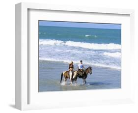 Couple Riding Horses on the Beach, Tibau Do Sul, Natal, Rio Grande Do Norte State, Brazil-Sergio Pitamitz-Framed Photographic Print