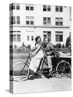 Couple Riding Tandem Bike-null-Stretched Canvas