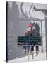 Couple Riding Up the Ski Lift During a Snow Storm, Vail, Colorado, USA-Paul Sutton-Stretched Canvas