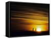 Couple Running at Sunset-null-Framed Stretched Canvas