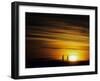 Couple Running at Sunset-null-Framed Photographic Print