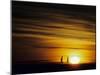 Couple Running at Sunset-null-Mounted Photographic Print