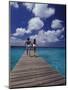 Couple Running on Dock, Curacao, Caribbean-Greg Johnston-Mounted Photographic Print