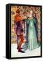 Couple 's costume in reign of Edward II-Dion Clayton Calthrop-Framed Stretched Canvas