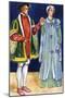 Couple 's costume in reign of Edward VI (1547-1553)-Dion Clayton Calthrop-Mounted Giclee Print