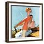 "Couple Sailing,"August 1, 1927-McClelland Barclay-Framed Premium Giclee Print