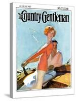 "Couple Sailing," Country Gentleman Cover, August 1, 1927-McClelland Barclay-Stretched Canvas