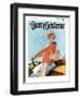"Couple Sailing," Country Gentleman Cover, August 1, 1927-McClelland Barclay-Framed Premium Giclee Print