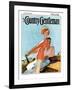 "Couple Sailing," Country Gentleman Cover, August 1, 1927-McClelland Barclay-Framed Giclee Print