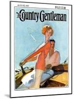 "Couple Sailing," Country Gentleman Cover, August 1, 1927-McClelland Barclay-Mounted Giclee Print