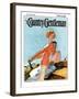 "Couple Sailing," Country Gentleman Cover, August 1, 1927-McClelland Barclay-Framed Giclee Print