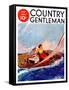 "Couple Sailing," Country Gentleman Cover, July 1, 1937-R.J. Cavaliere-Framed Stretched Canvas