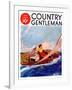 "Couple Sailing," Country Gentleman Cover, July 1, 1937-R.J. Cavaliere-Framed Giclee Print