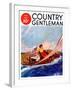 "Couple Sailing," Country Gentleman Cover, July 1, 1937-R.J. Cavaliere-Framed Giclee Print