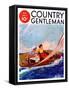 "Couple Sailing," Country Gentleman Cover, July 1, 1937-R.J. Cavaliere-Framed Stretched Canvas