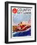 "Couple Sailing," Country Gentleman Cover, July 1, 1937-R.J. Cavaliere-Framed Giclee Print