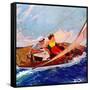 "Couple Sailing,"July 1, 1937-R.J. Cavaliere-Framed Stretched Canvas